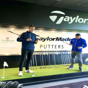 Stuart Broad fitted with TaylorMade Clubs at the UK National Fitting Centre at The Belfry.