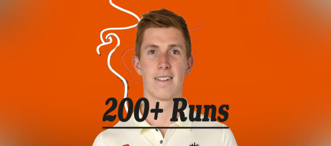 Zak Crawley 200+ Runs (PhoenixMedia Images Created from a Photo by Gareth Copley/Getty Images).