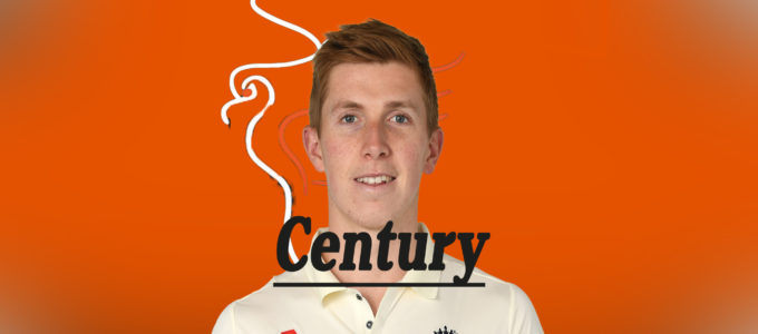 Zak Crawley Century (PhoenixMedia Images Created from a Photo by Gareth Copley/Getty Images).