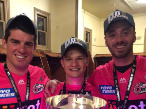 BBL 10 Winners Moises, Josh and James (Photo by Sydney Sixers) 